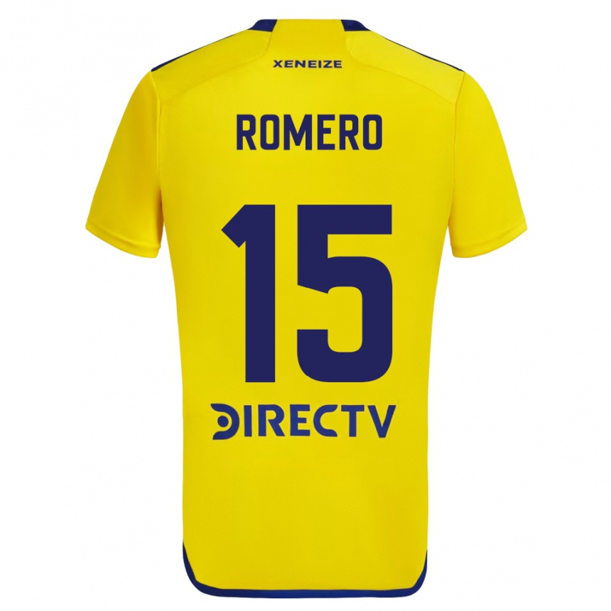 Niño Fútbol Camiseta Alejo Romero #15 Amarillo Azul 2ª Equipación 2024/25 México