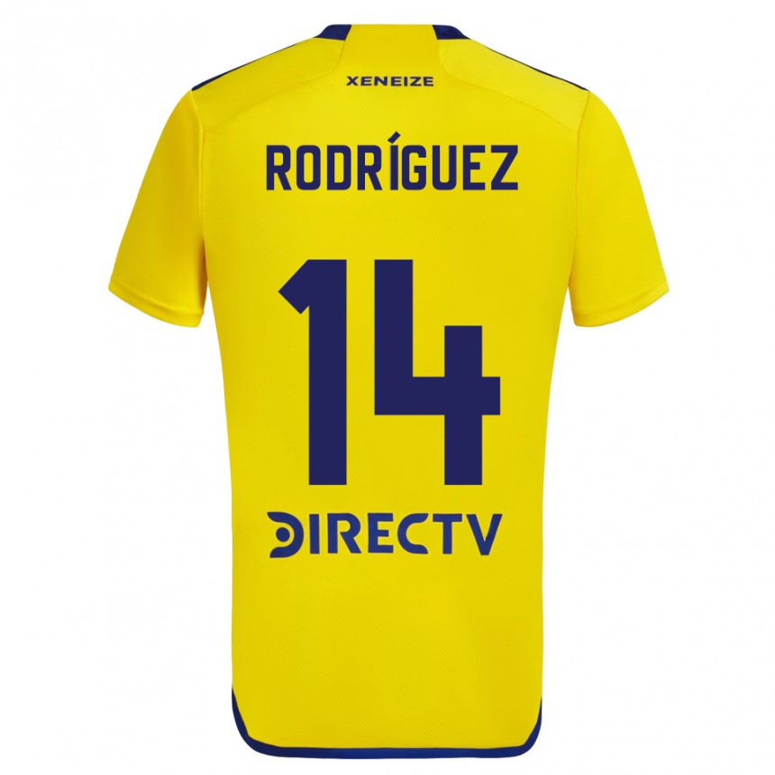 Niño Fútbol Camiseta Isaías Rodríguez #14 Amarillo Azul 2ª Equipación 2024/25 México