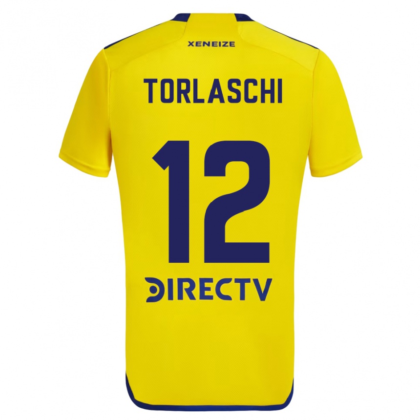 Niño Fútbol Camiseta Lucas Torlaschi #12 Amarillo Azul 2ª Equipación 2024/25 México