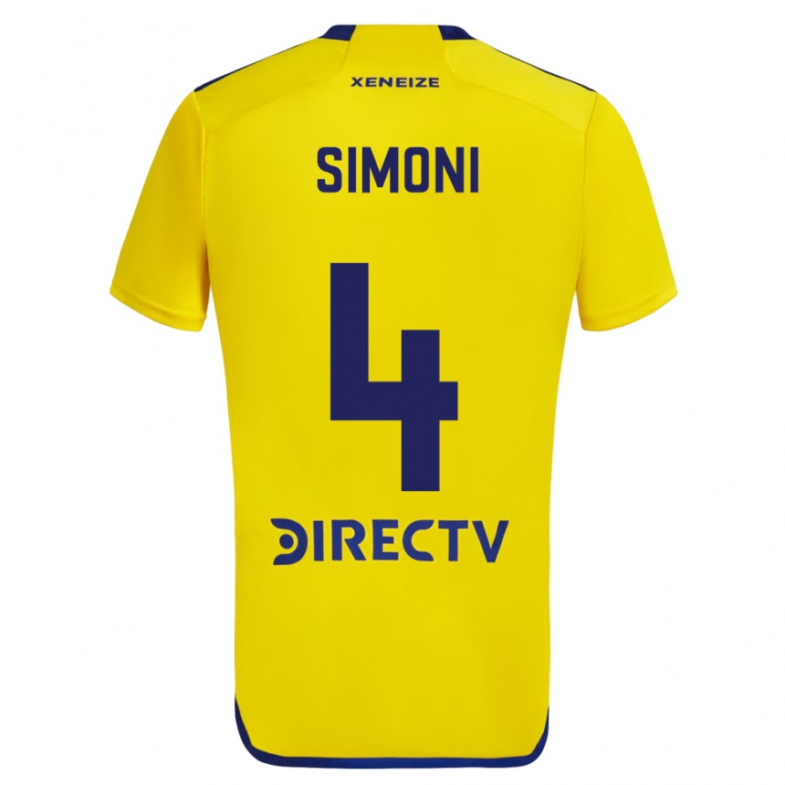 Niño Fútbol Camiseta Tiago Simoni #4 Amarillo Azul 2ª Equipación 2024/25 México