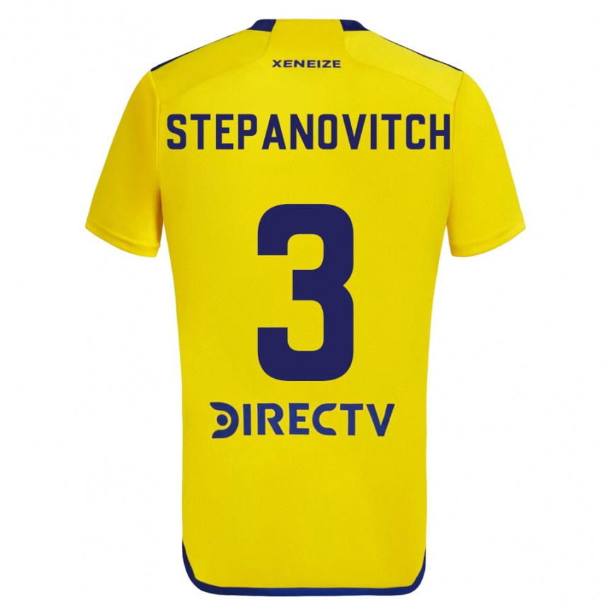 Niño Fútbol Camiseta Nicolás Stepanovitch #3 Amarillo Azul 2ª Equipación 2024/25 México