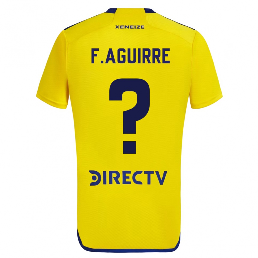 Niño Fútbol Camiseta Federico Aguirre #0 Amarillo Azul 2ª Equipación 2024/25 México