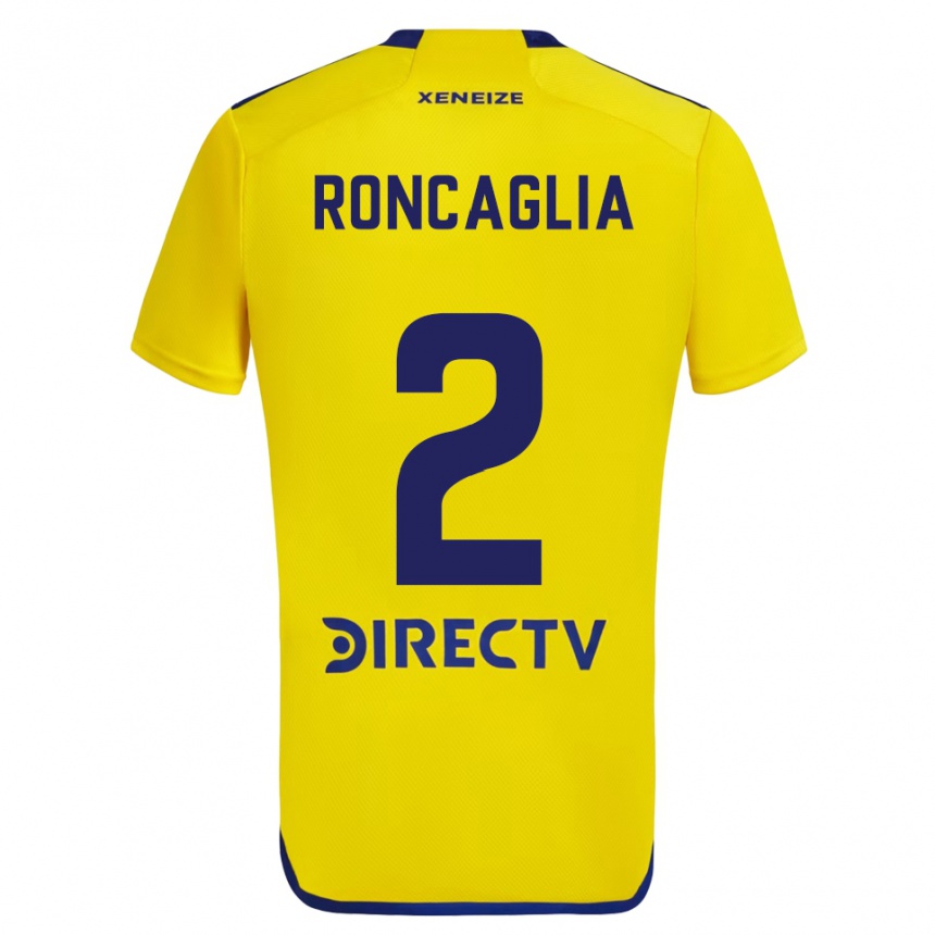 Niño Fútbol Camiseta Facundo Roncaglia #2 Amarillo Azul 2ª Equipación 2024/25 México