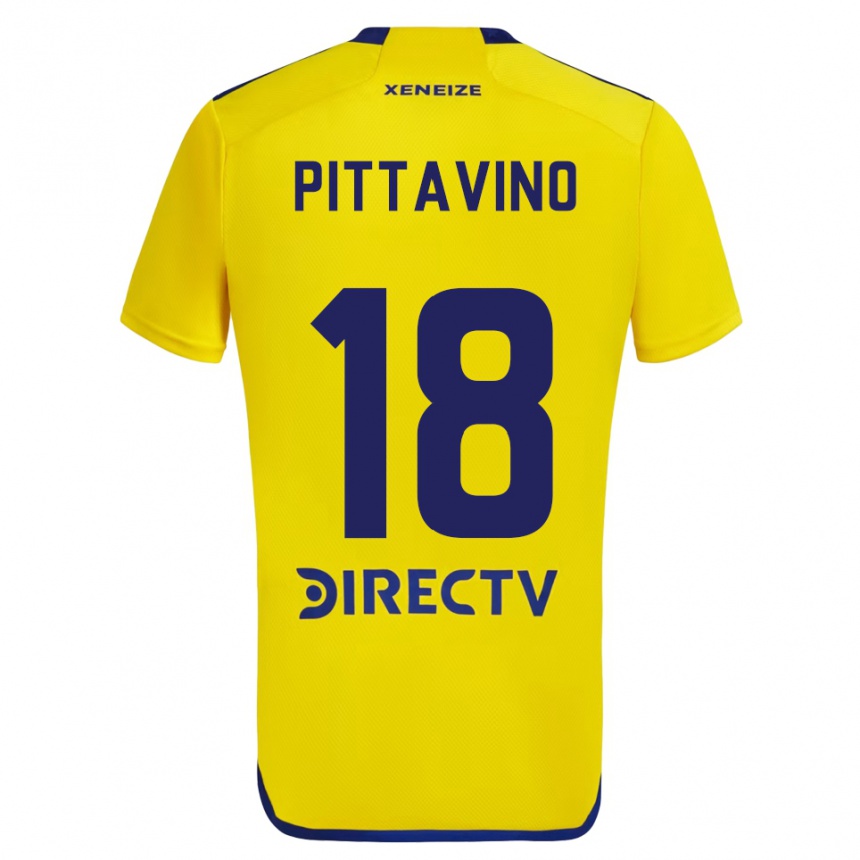 Niño Fútbol Camiseta Rodrigo Pittavino #18 Amarillo Azul 2ª Equipación 2024/25 México