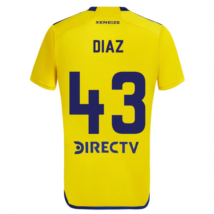 Niño Fútbol Camiseta Tomás Díaz #43 Amarillo Azul 2ª Equipación 2024/25 México