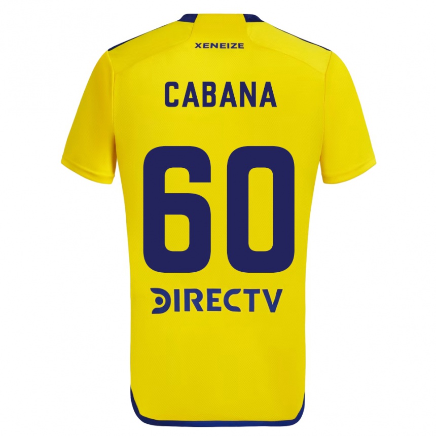 Niño Fútbol Camiseta Juan Pablo Cabaña #60 Amarillo Azul 2ª Equipación 2024/25 México