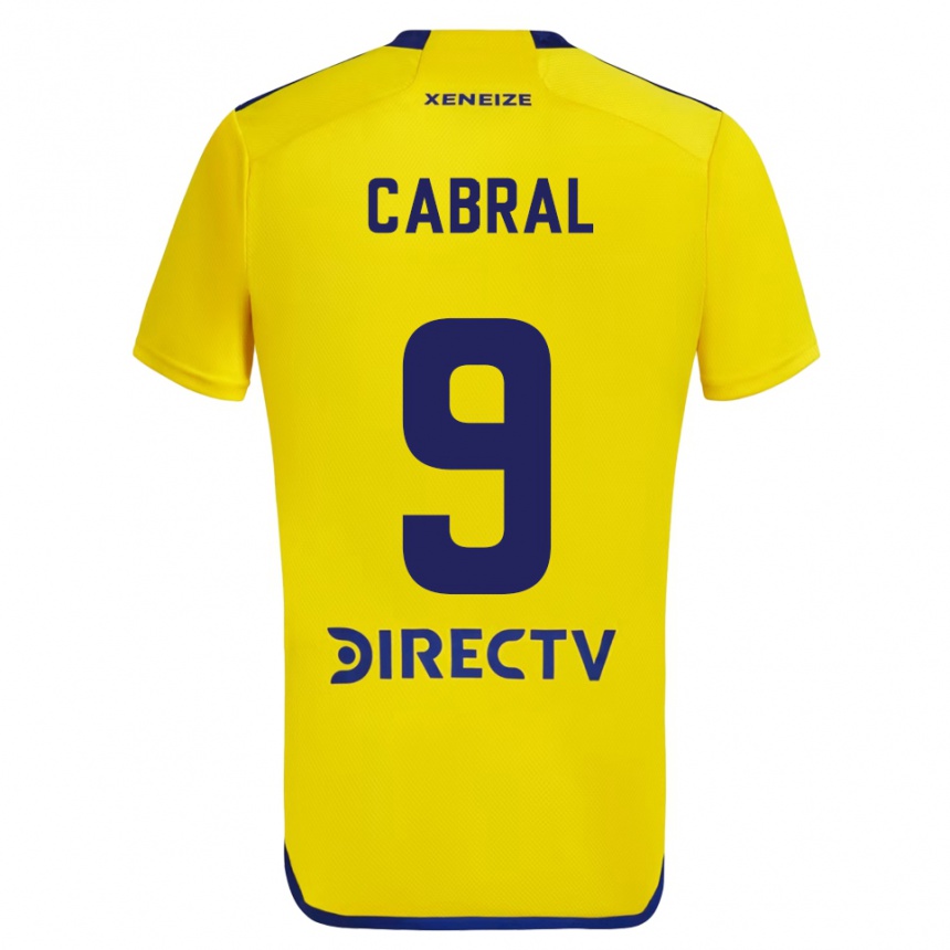 Niño Fútbol Camiseta Bruno Cabral #9 Amarillo Azul 2ª Equipación 2024/25 México