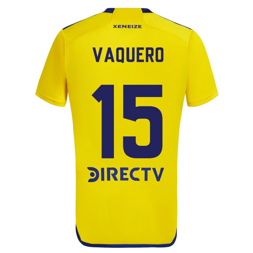 Niño Fútbol Camiseta Iván Vaquero #15 Amarillo Azul 2ª Equipación 2024/25 México