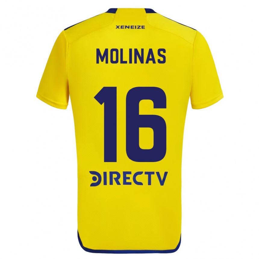 Niño Fútbol Camiseta Aaron Molinas #16 Amarillo Azul 2ª Equipación 2024/25 México