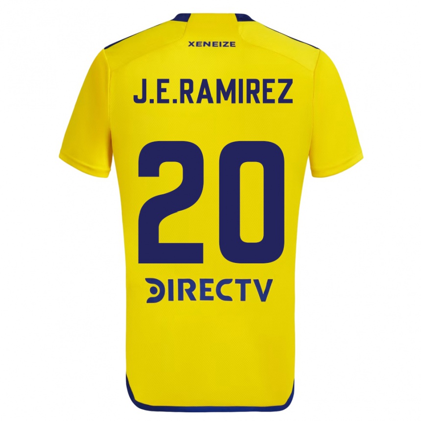 Niño Fútbol Camiseta Juan Edgardo Ramirez #20 Amarillo Azul 2ª Equipación 2024/25 México