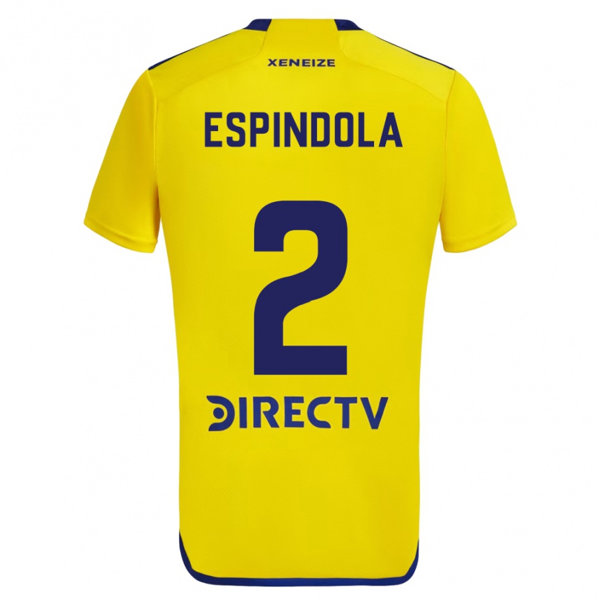 Niño Fútbol Camiseta Noelia Espindola #2 Amarillo Azul 2ª Equipación 2024/25 México