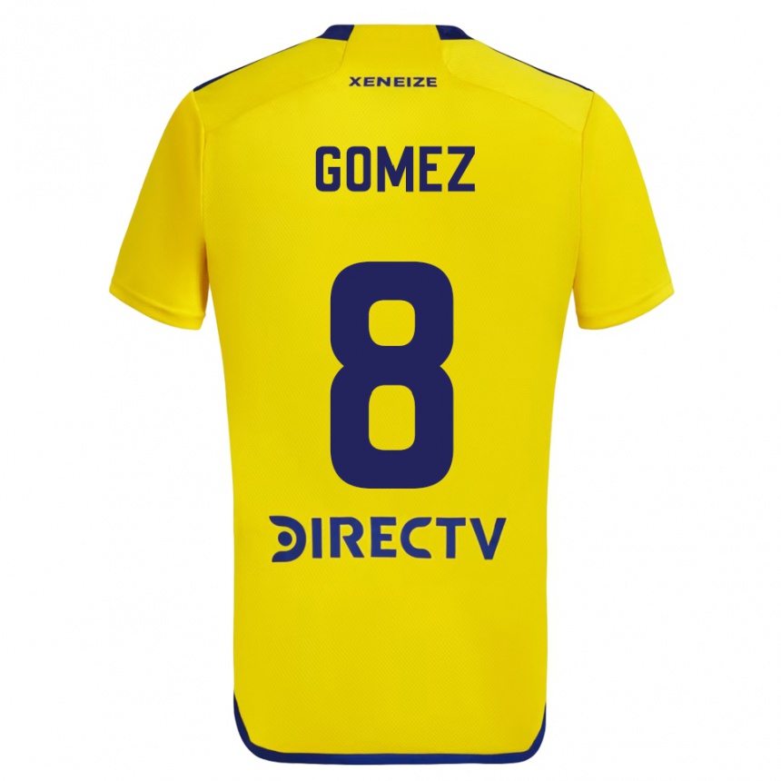 Niño Fútbol Camiseta Camila Gomez Ares #8 Amarillo Azul 2ª Equipación 2024/25 México