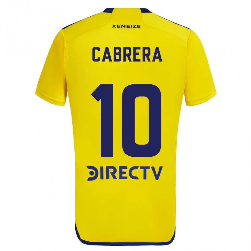 Niño Fútbol Camiseta Micaela Cabrera #10 Amarillo Azul 2ª Equipación 2024/25 México