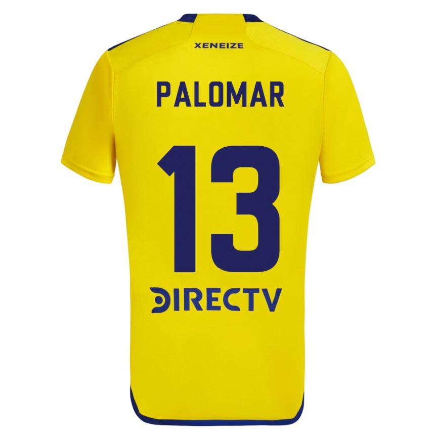 Niño Fútbol Camiseta Estefania Palomar #13 Amarillo Azul 2ª Equipación 2024/25 México