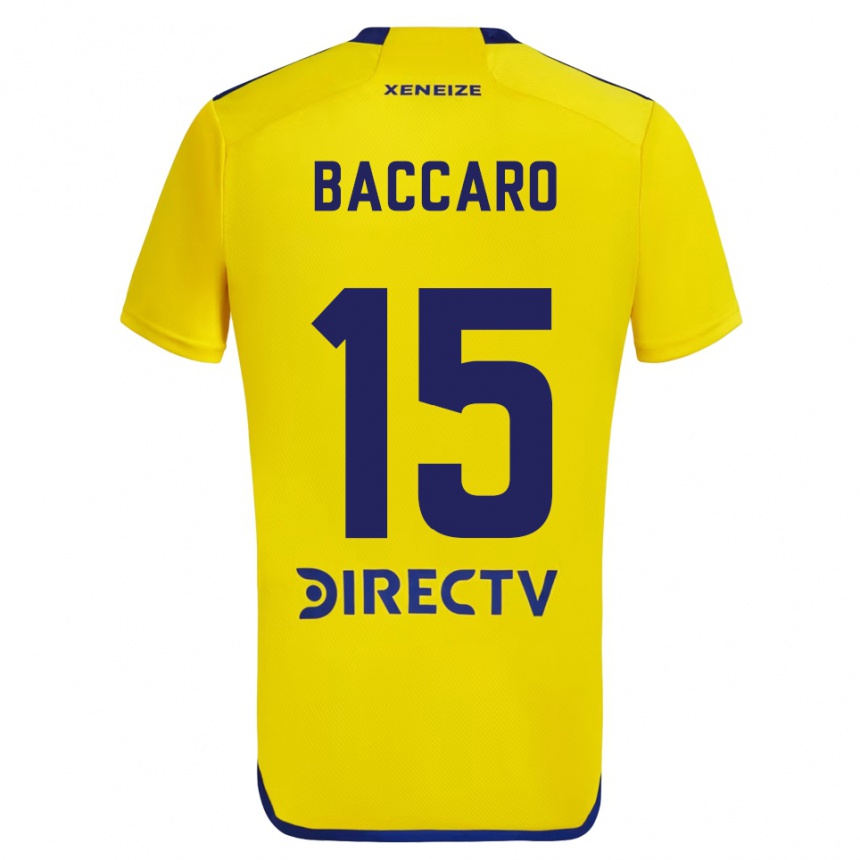 Niño Fútbol Camiseta Camila Baccaro #15 Amarillo Azul 2ª Equipación 2024/25 México