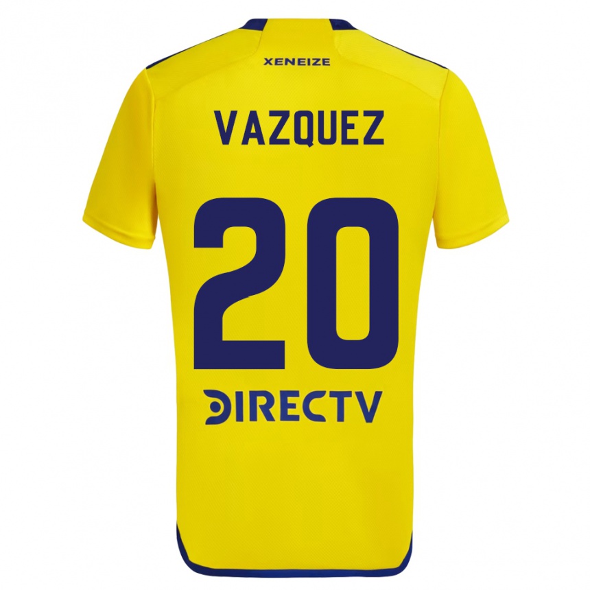 Niño Fútbol Camiseta Constanza Vazquez #20 Amarillo Azul 2ª Equipación 2024/25 México