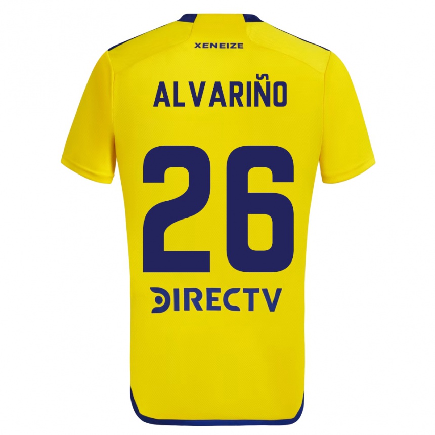 Niño Fútbol Camiseta Alexis Alvariño #26 Amarillo Azul 2ª Equipación 2024/25 México