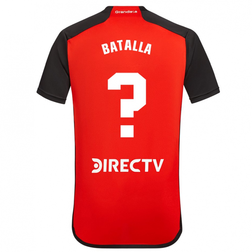 Niño Fútbol Camiseta Augusto Batalla #0 Rojo Negro Blanco 2ª Equipación 2024/25 México