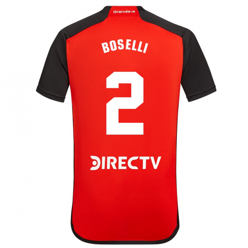 Niño Fútbol Camiseta Sebastián Boselli #2 Rojo Negro Blanco 2ª Equipación 2024/25 México