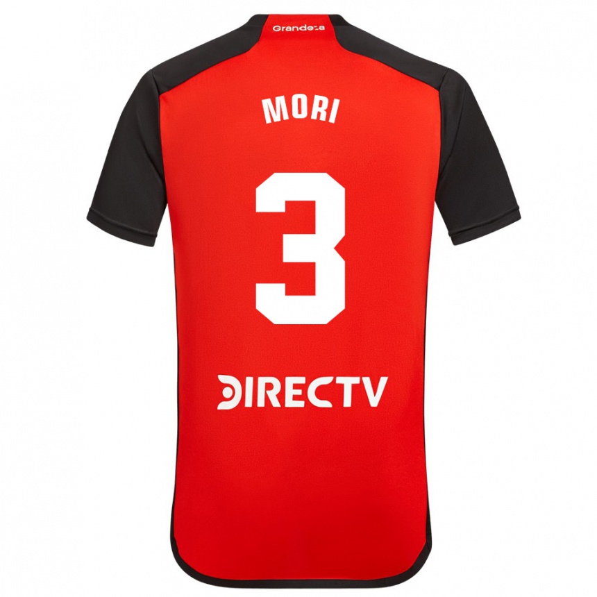 Niño Fútbol Camiseta Ramiro Funes Mori #3 Rojo Negro Blanco 2ª Equipación 2024/25 México