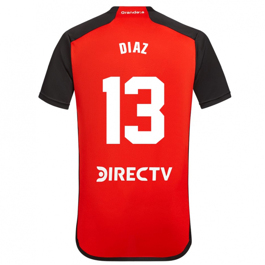 Niño Fútbol Camiseta Enzo Díaz #13 Rojo Negro Blanco 2ª Equipación 2024/25 México