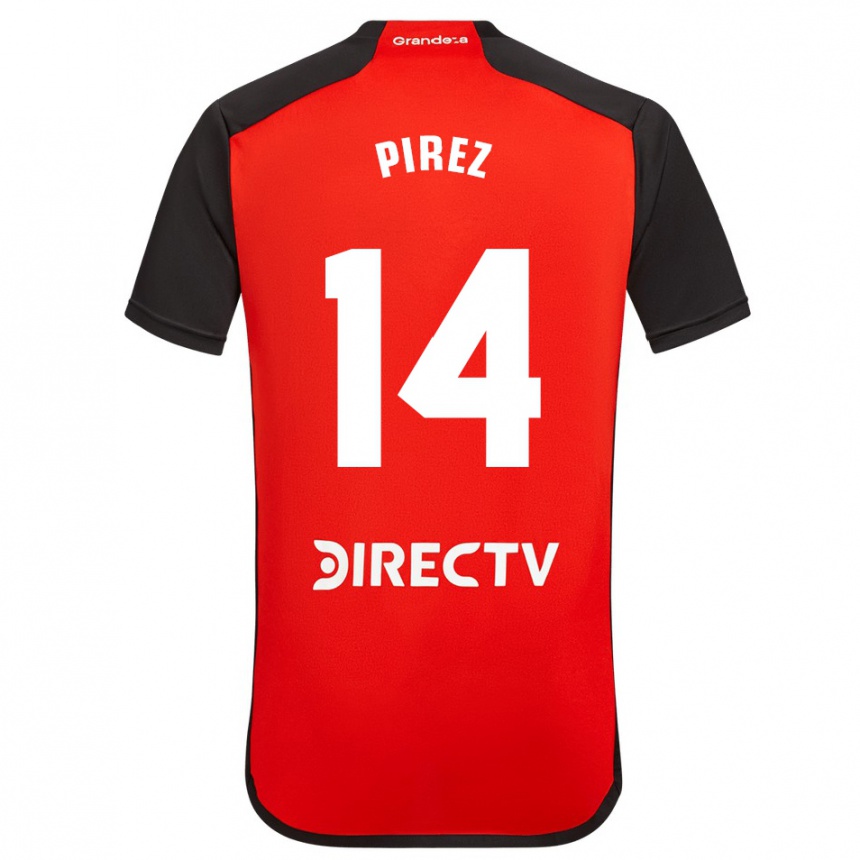 Niño Fútbol Camiseta Leandro González Pírez #14 Rojo Negro Blanco 2ª Equipación 2024/25 México