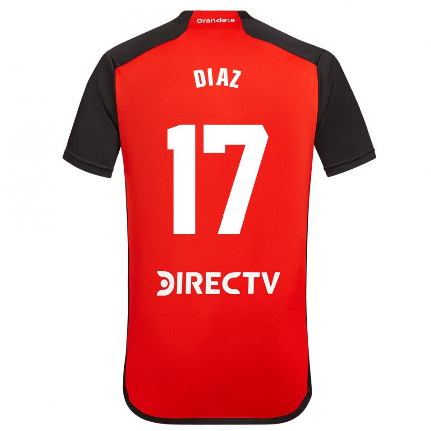 Niño Fútbol Camiseta Paulo Díaz #17 Rojo Negro Blanco 2ª Equipación 2024/25 México