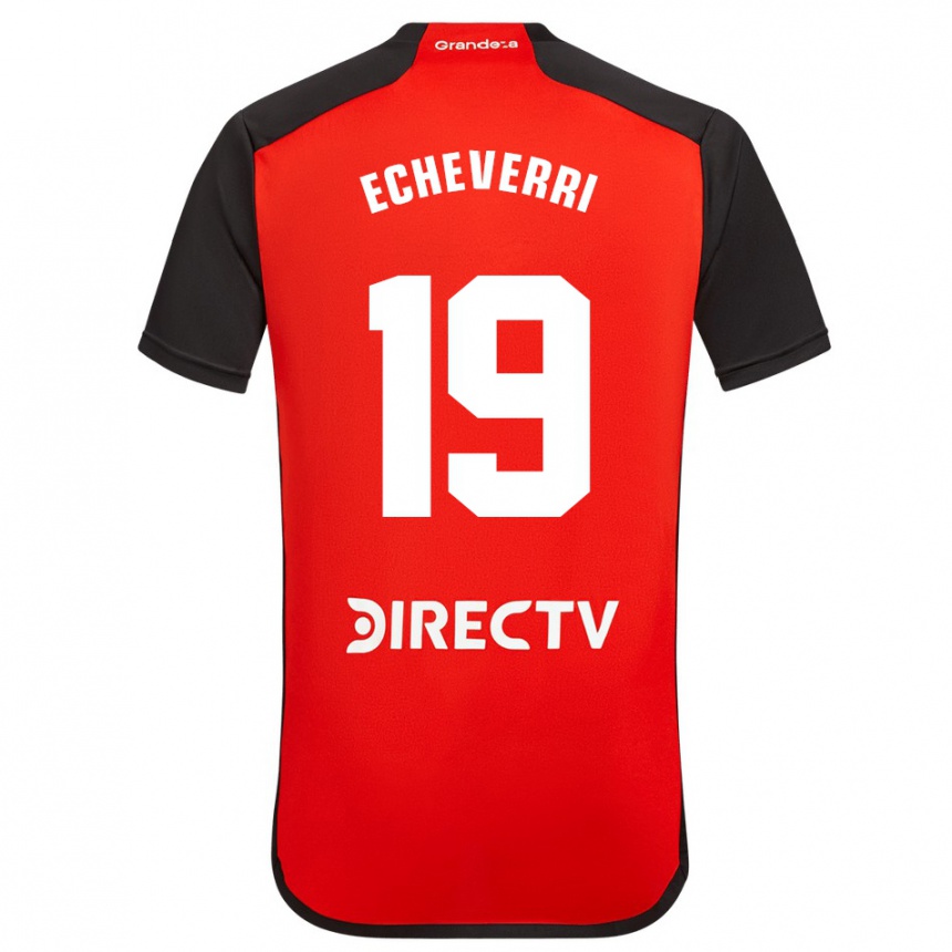 Niño Fútbol Camiseta Claudio Echeverri #19 Rojo Negro Blanco 2ª Equipación 2024/25 México