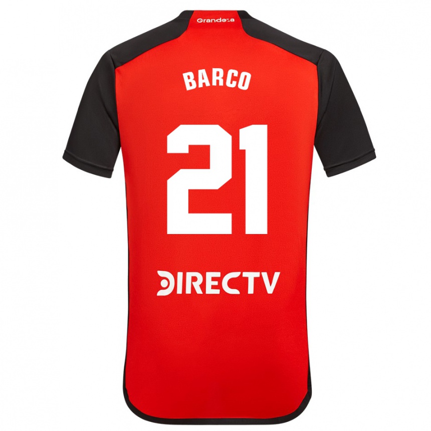 Niño Fútbol Camiseta Esequiel Barco #21 Rojo Negro Blanco 2ª Equipación 2024/25 México