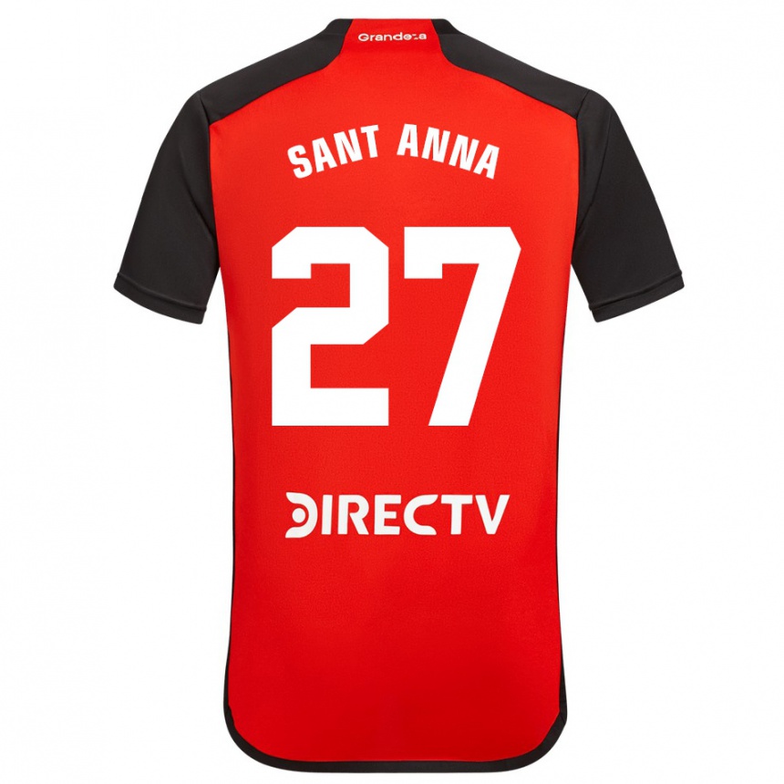 Niño Fútbol Camiseta Agustín Sant Anna #27 Rojo Negro Blanco 2ª Equipación 2024/25 México