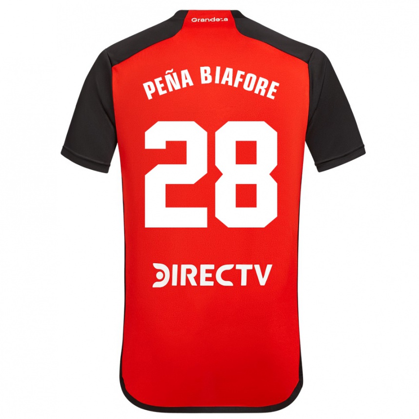 Niño Fútbol Camiseta Felipe Peña Biafore #28 Rojo Negro Blanco 2ª Equipación 2024/25 México