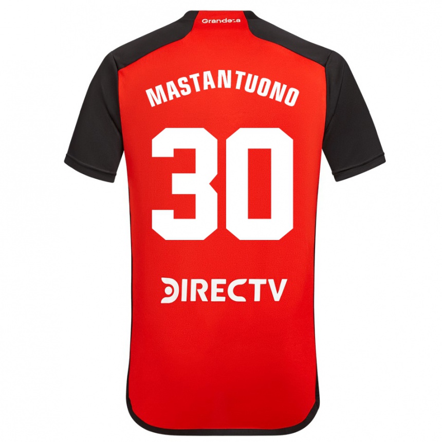 Niño Fútbol Camiseta Franco Mastantuono #30 Rojo Negro Blanco 2ª Equipación 2024/25 México