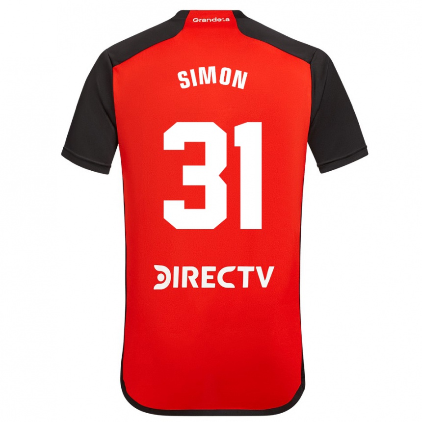 Niño Fútbol Camiseta Santiago Simón #31 Rojo Negro Blanco 2ª Equipación 2024/25 México