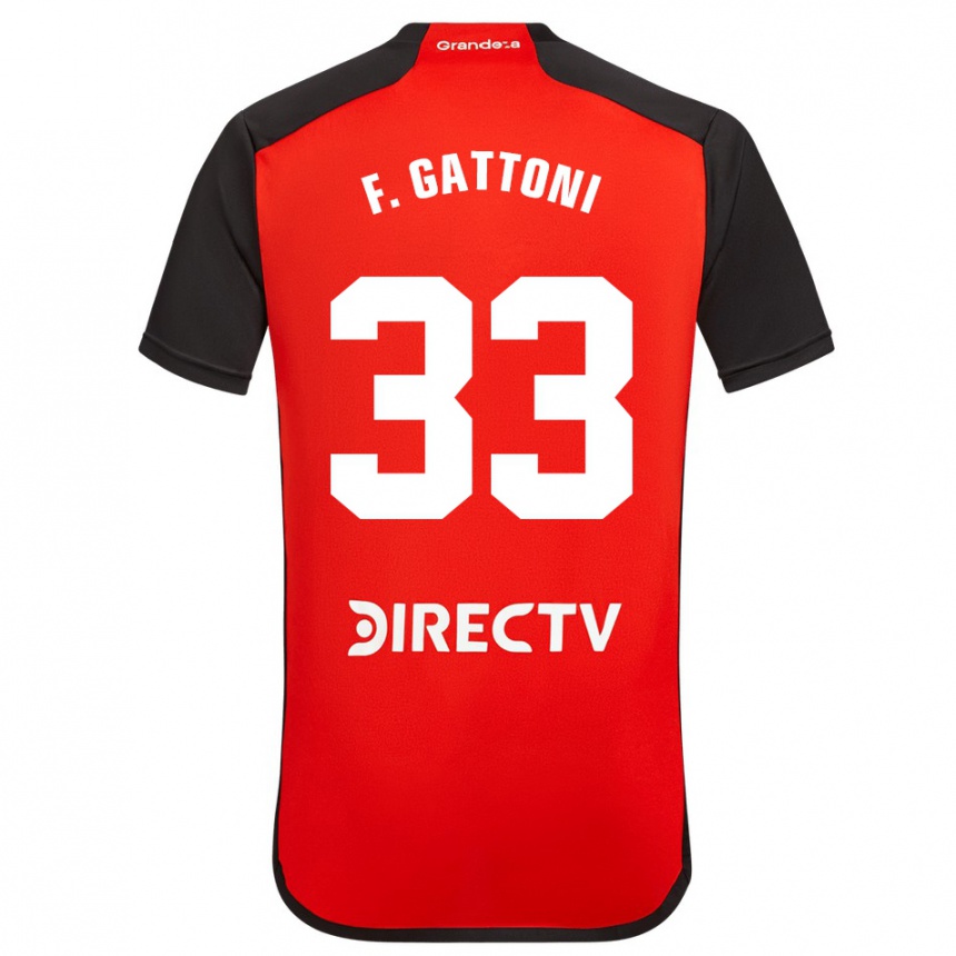 Niño Fútbol Camiseta Federico Gattoni #33 Rojo Negro Blanco 2ª Equipación 2024/25 México