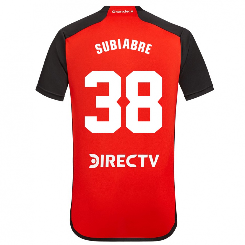 Niño Fútbol Camiseta Ian Subiabre #38 Rojo Negro Blanco 2ª Equipación 2024/25 México