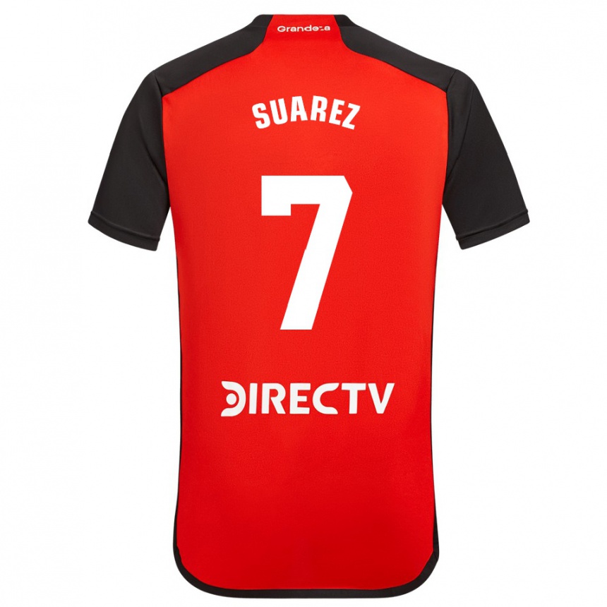 Niño Fútbol Camiseta Matías Suárez #7 Rojo Negro Blanco 2ª Equipación 2024/25 México