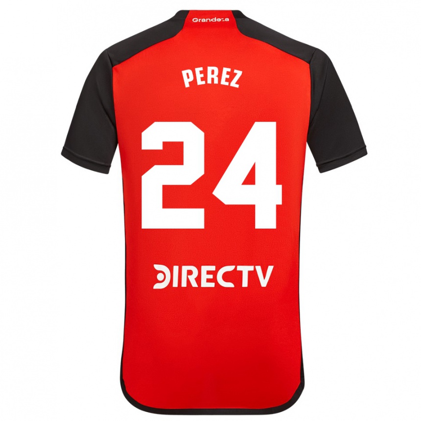 Niño Fútbol Camiseta Enzo Pérez #24 Rojo Negro Blanco 2ª Equipación 2024/25 México