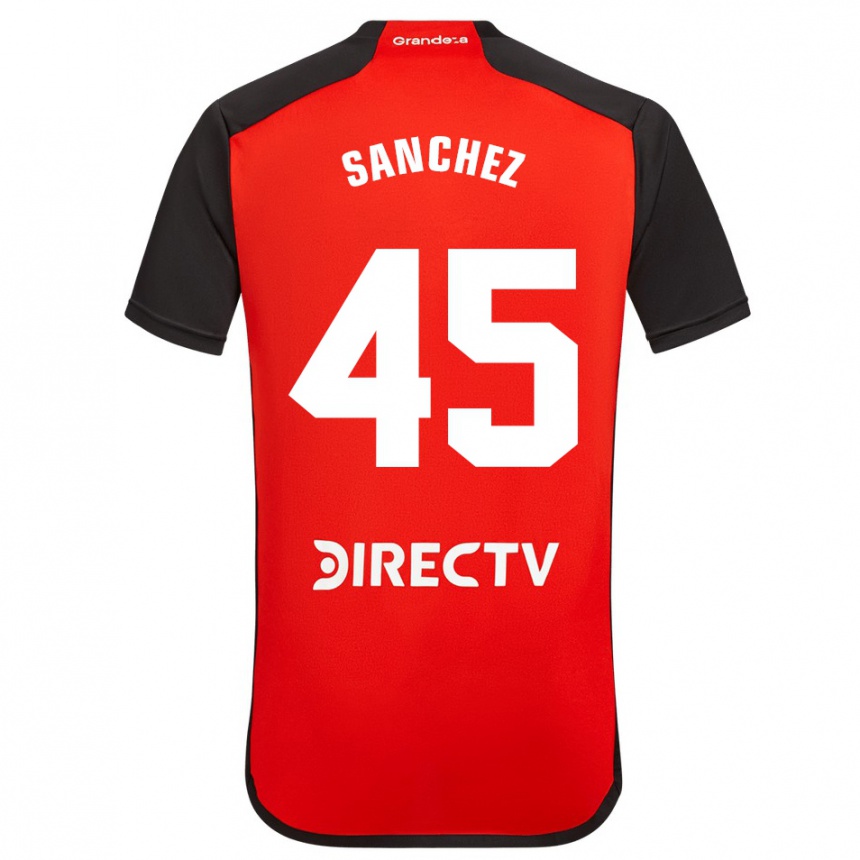 Niño Fútbol Camiseta Sebastián Sánchez #45 Rojo Negro Blanco 2ª Equipación 2024/25 México