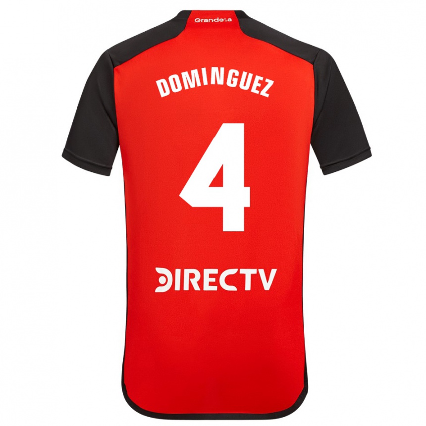 Niño Fútbol Camiseta Evelyn Sofía Domínguez #4 Rojo Negro Blanco 2ª Equipación 2024/25 México