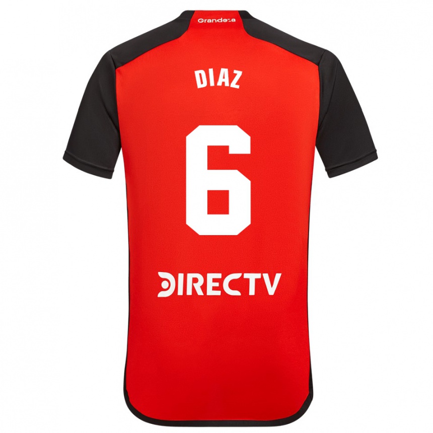 Niño Fútbol Camiseta Milagros Díaz #6 Rojo Negro Blanco 2ª Equipación 2024/25 México