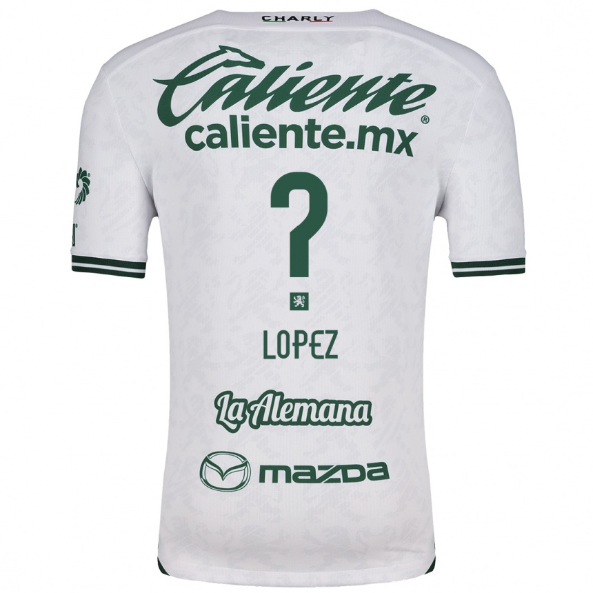 Niño Fútbol Camiseta Nicolás López #0 Blanco Verde 2ª Equipación 2024/25 México