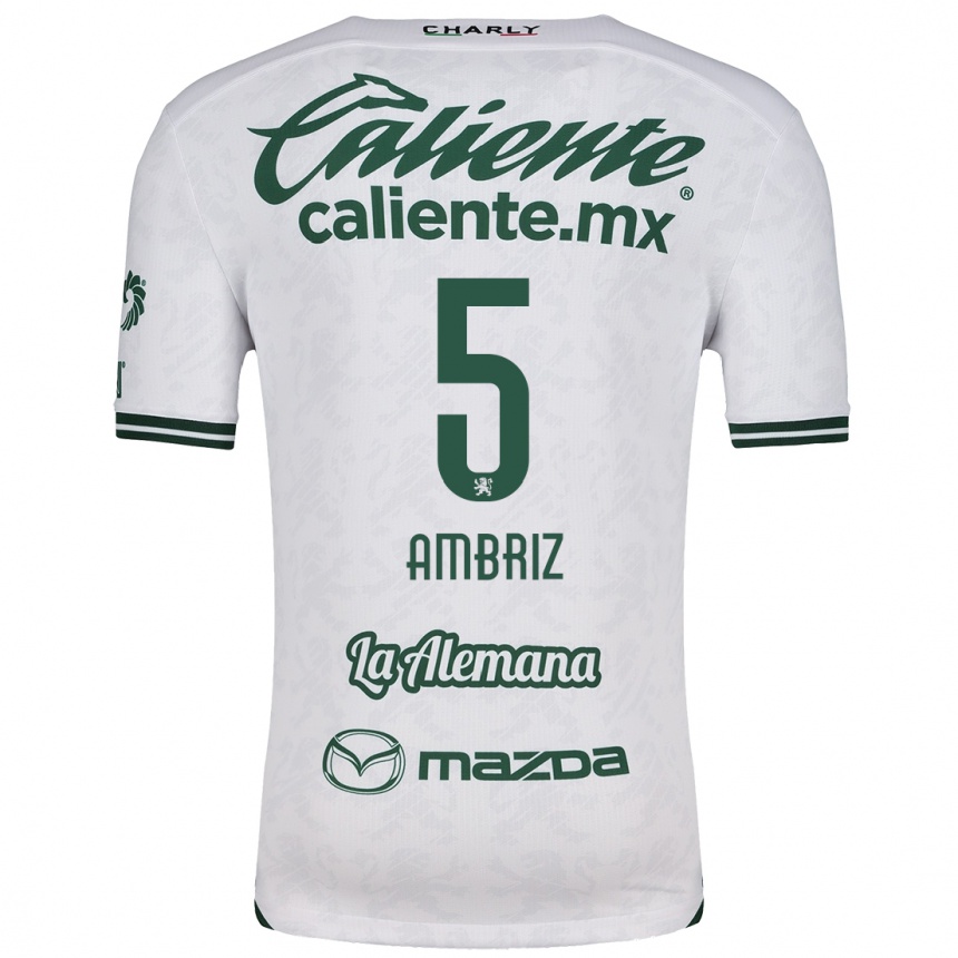 Niño Fútbol Camiseta Fidel Ambríz #5 Blanco Verde 2ª Equipación 2024/25 México