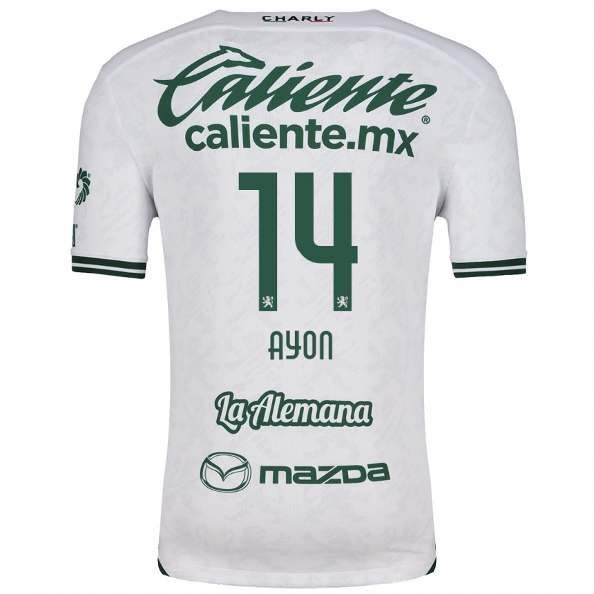 Niño Fútbol Camiseta Ettson Ayón #14 Blanco Verde 2ª Equipación 2024/25 México