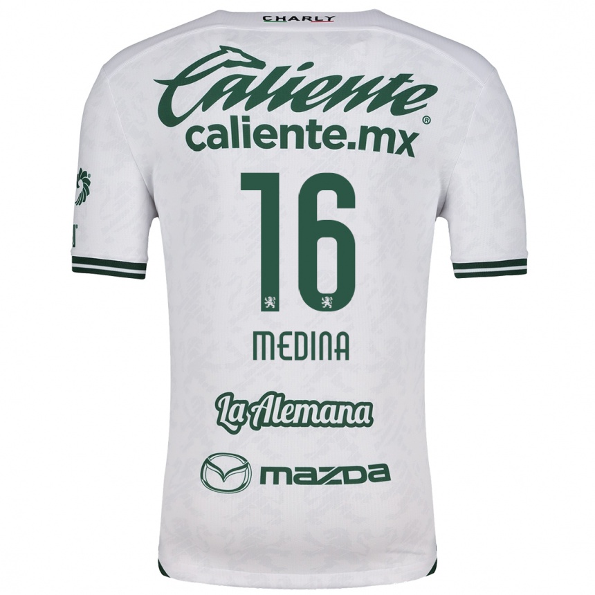 Niño Fútbol Camiseta Alan Medina #16 Blanco Verde 2ª Equipación 2024/25 México