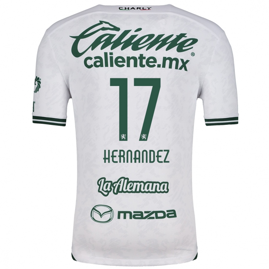 Niño Fútbol Camiseta Daniel Hernández #17 Blanco Verde 2ª Equipación 2024/25 México