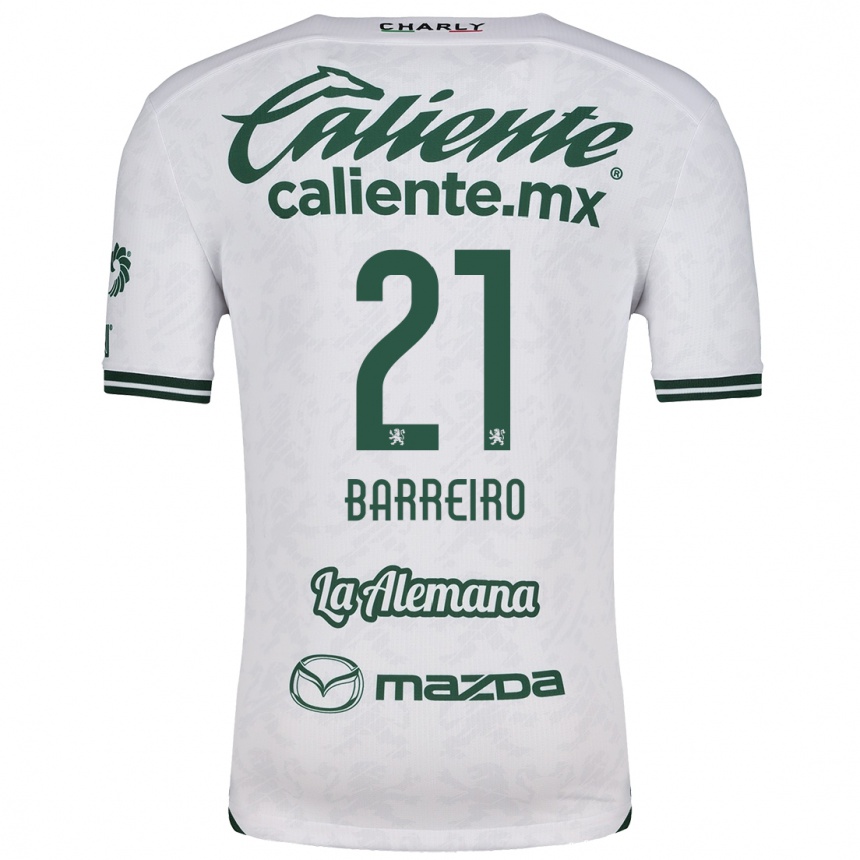 Niño Fútbol Camiseta Stiven Barreiro #21 Blanco Verde 2ª Equipación 2024/25 México