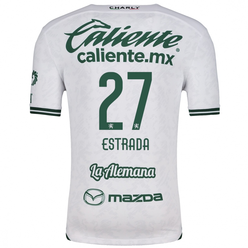 Niño Fútbol Camiseta Ángel Estrada #27 Blanco Verde 2ª Equipación 2024/25 México