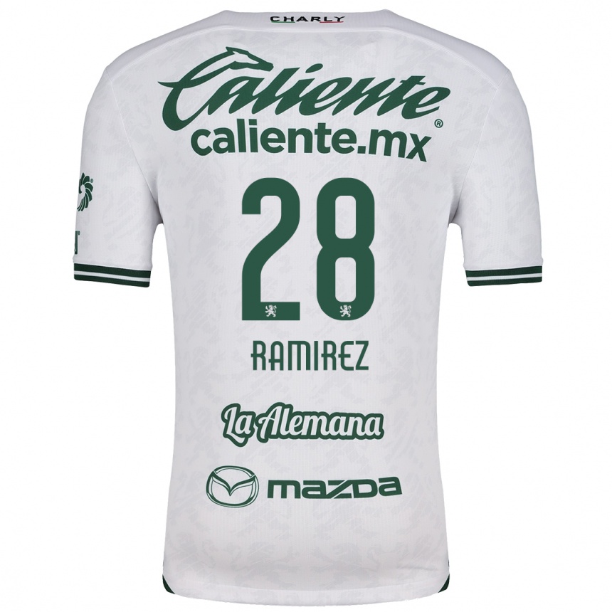 Niño Fútbol Camiseta David Ramírez #28 Blanco Verde 2ª Equipación 2024/25 México