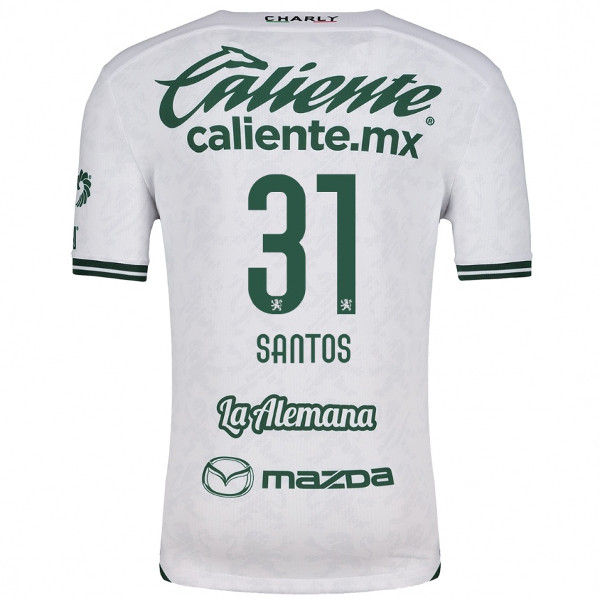 Niño Fútbol Camiseta Sebastián Santos #31 Blanco Verde 2ª Equipación 2024/25 México