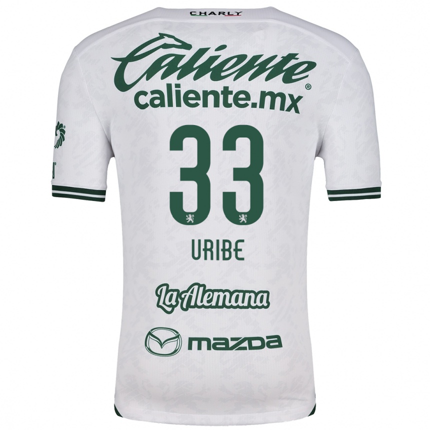 Niño Fútbol Camiseta Héctor Uribe #33 Blanco Verde 2ª Equipación 2024/25 México